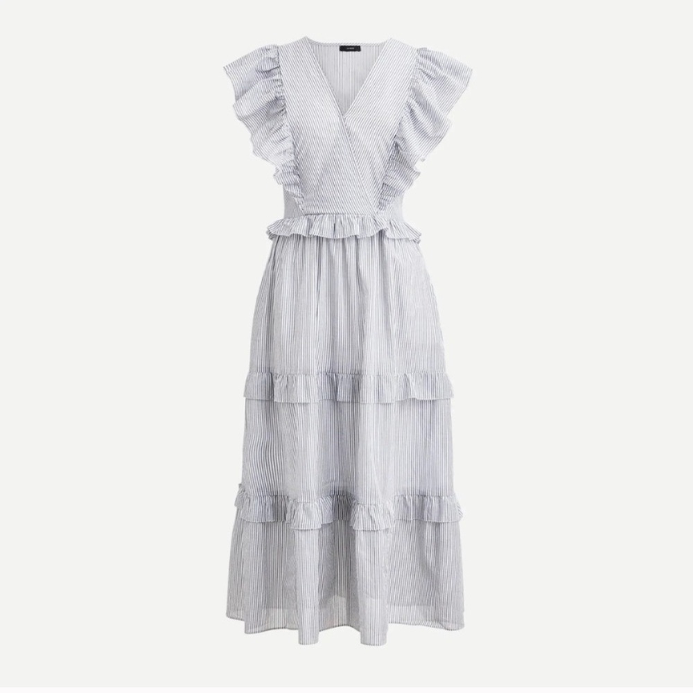J Crew Ruffle-sleeve cotton voile dress AX318